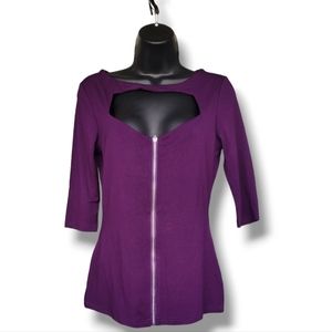 AimelieBoutik Sexy Front Cut Out Zipper Top